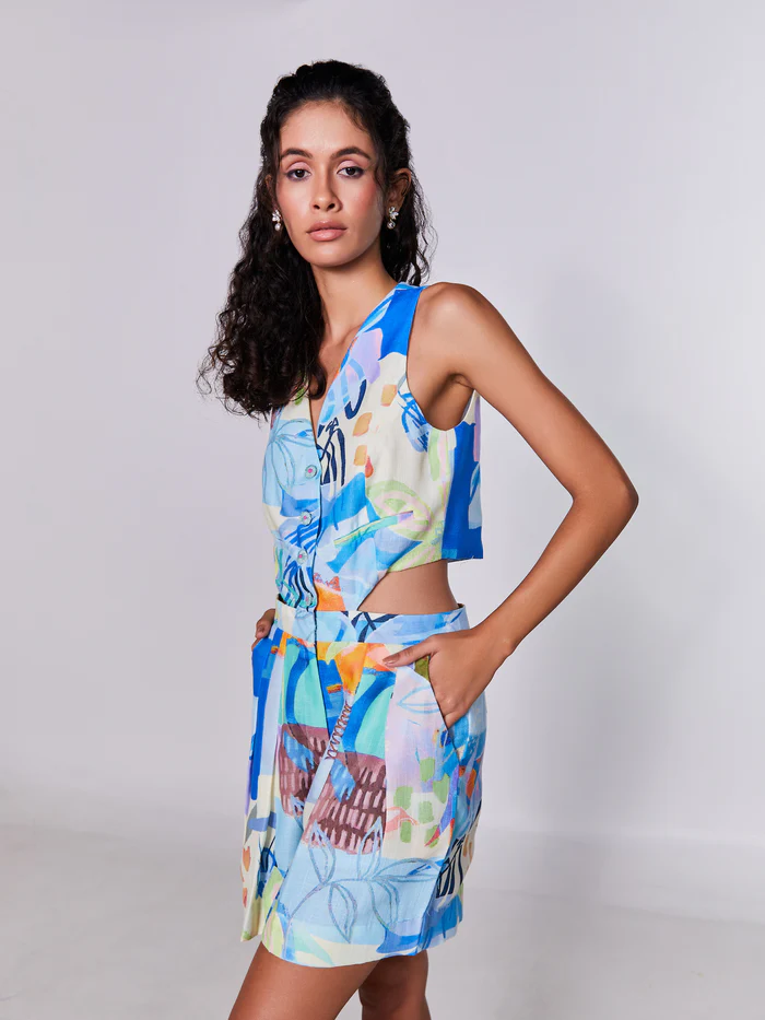 Cobalt Abstract Playsuit 2