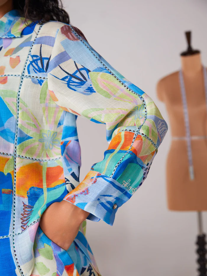 Cobalt Abstract Print Co-ord Set 3