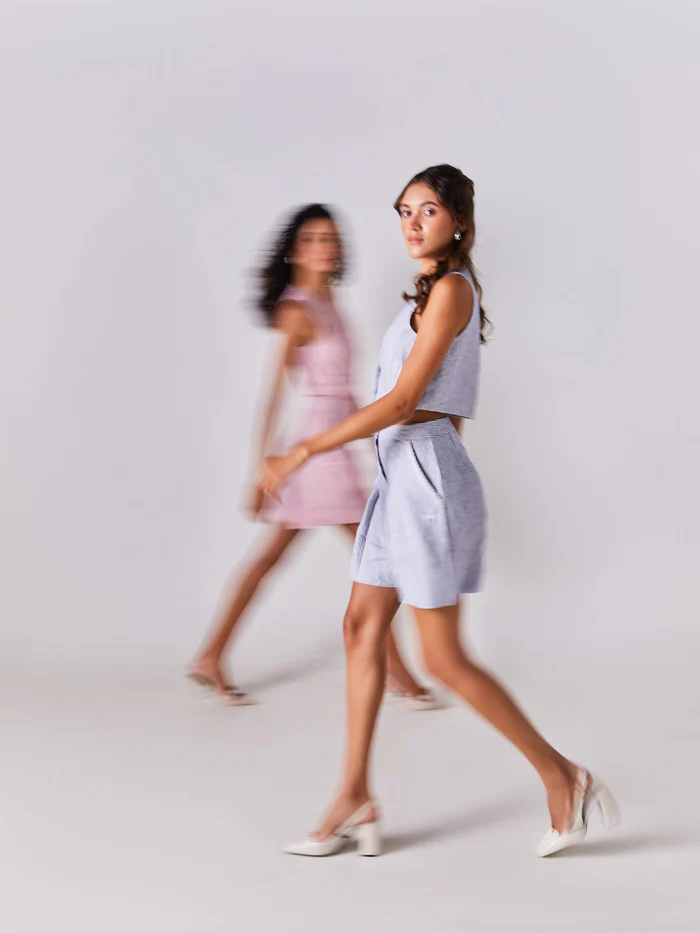 Sky Blue Pinstriped Playsuit 5