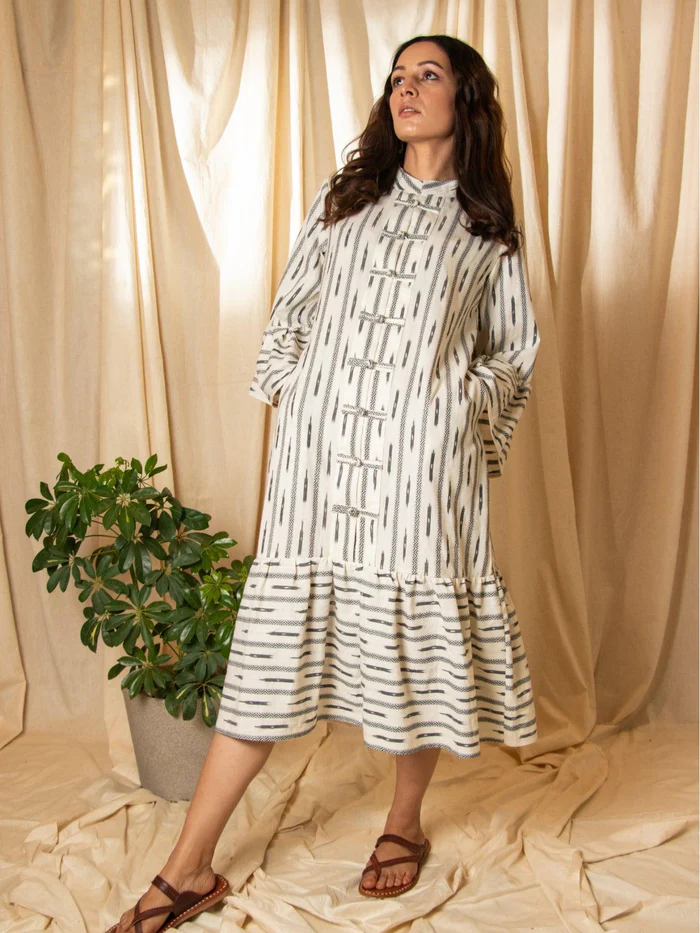 Ivory Ikat Dress 2