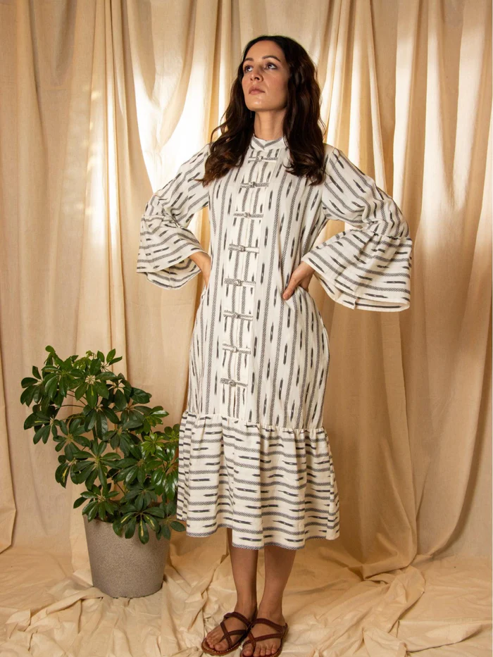 Ivory Ikat Dress 5