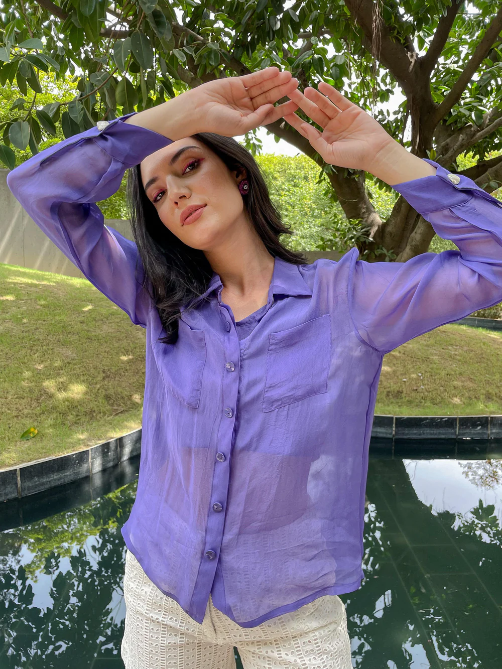 Lavender Organza Shirt 2