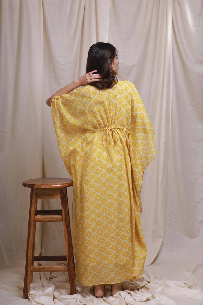 Mustard Mulmul Kaftan 4