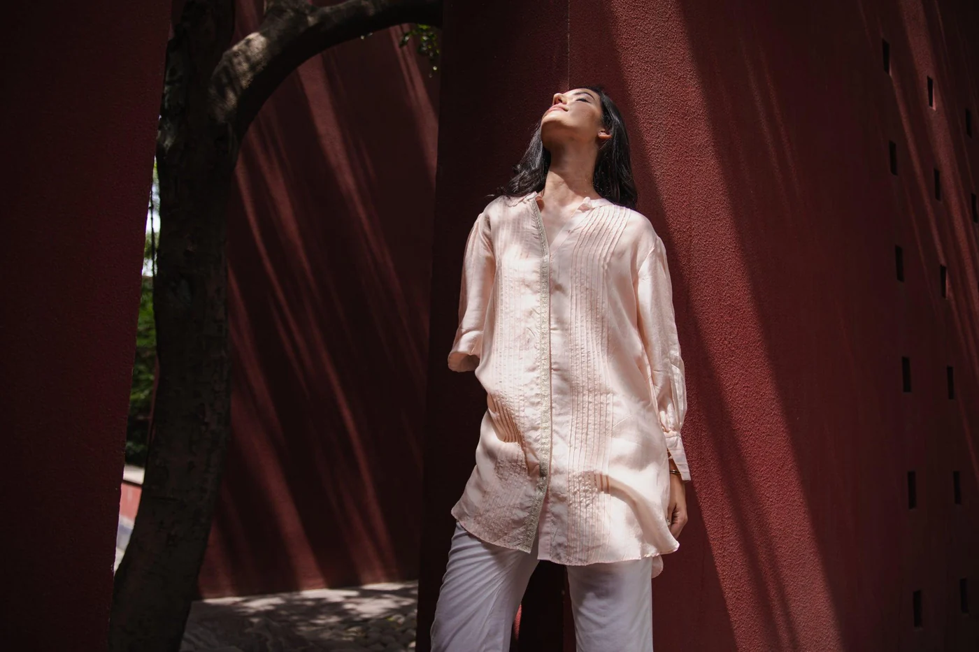 Peach Pintuck Kurta 3