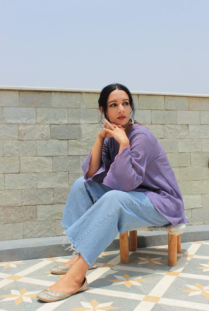 Purple Pastel Malmal Cotton Kurta 4