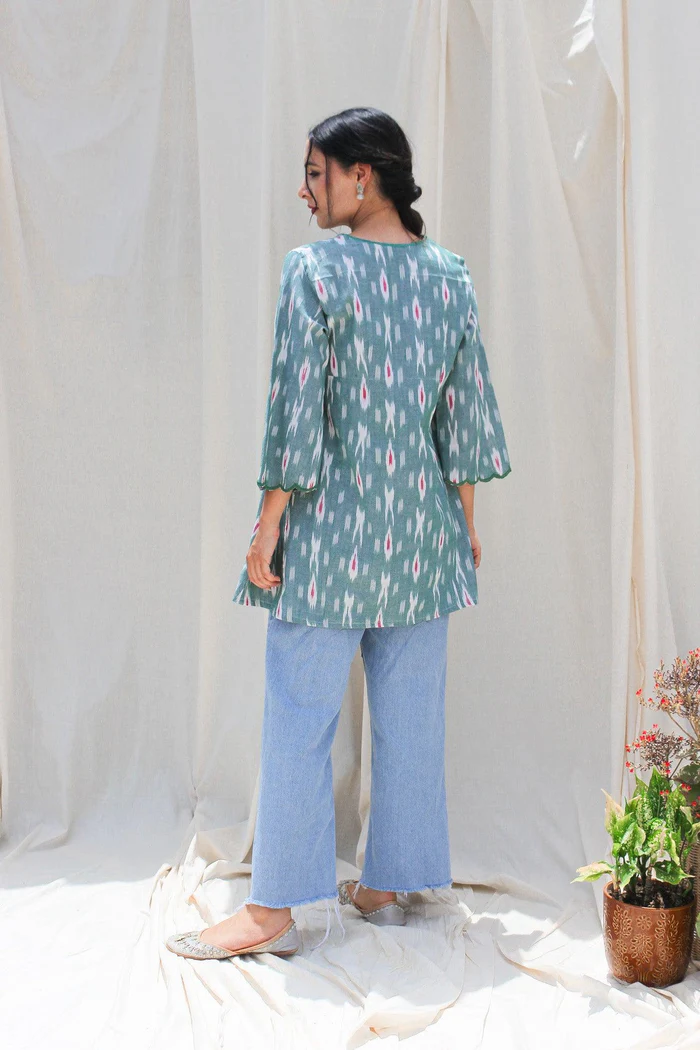 Sage Green Ikat Kurta 3