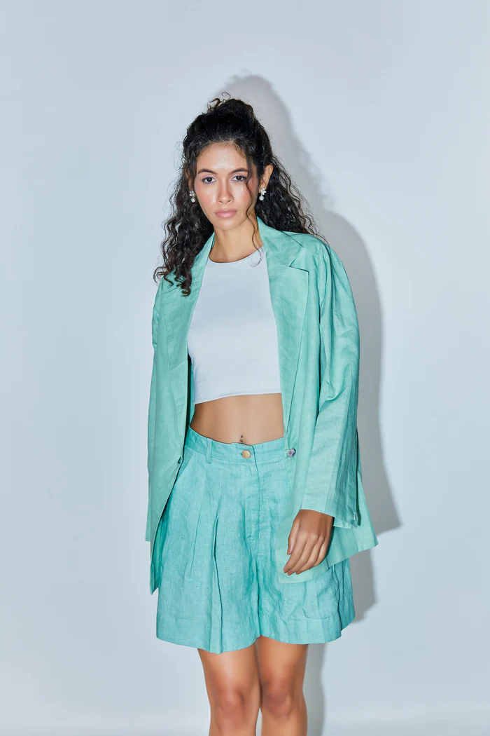 Sage Green Shacket & Shorts Set 2