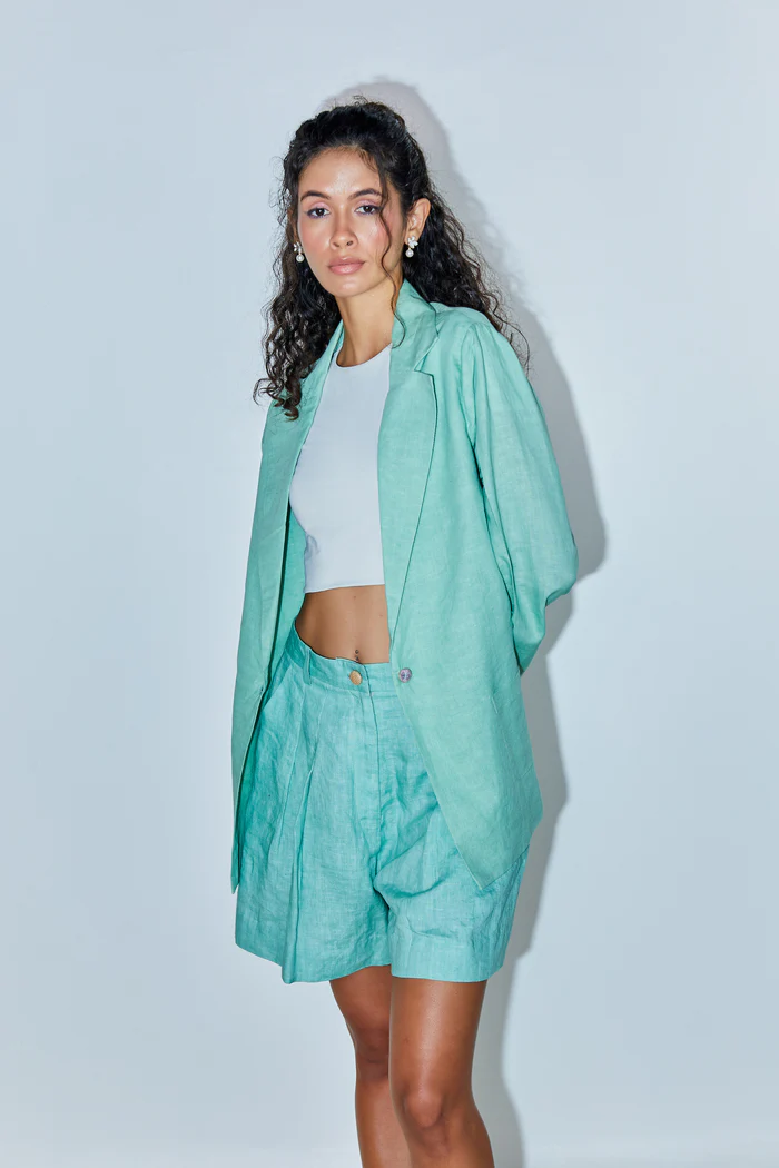 Sage Green Shacket & Shorts Set 3