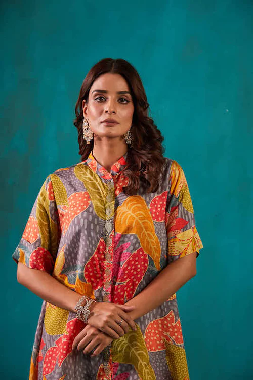 Steel Grey Floral Co-Ord Set 2